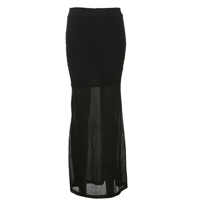 2025 style 2025 spring new women's clothing chest-wrapped mesh see-through navel vest waist-wrapped hip skirt