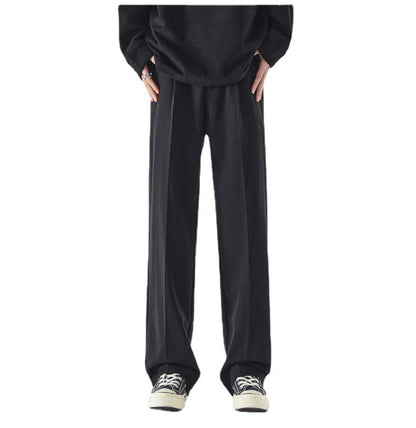saferido      -shop black men fashion urban Italian Style Naples Suit Pants Draping High-Grade Suit Pants Ruan Handsome Loose Straight Casual Pants