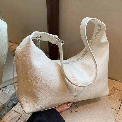 SAFERIDO 2025 Casual soft surface large-capacity bag women's popular new fashion commuter shoulder tote bag versatile messenger bucket bag