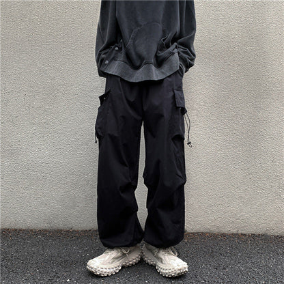 saferido boy outfits Multi-Pocket Workwear Casual Wide-Leg Pants Men's Spring and Autumn Hip Hop Ins Loose Straight Ankle-Length Pants