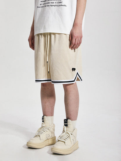 American design drawstring casual shorts men summer trend hiphop retro all-match loose straight shorts
