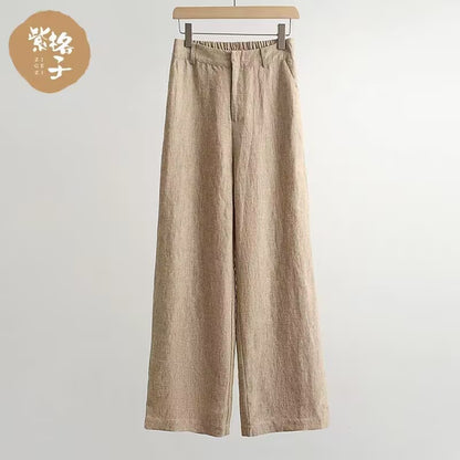 summer new fashionable small comfortable straight pants loose large size versatile casual simple trousers women