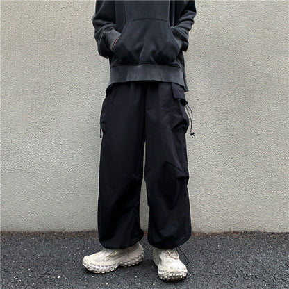 saferido boy outfits Multi-Pocket Workwear Casual Wide-Leg Pants Men's Spring and Autumn Hip Hop Ins Loose Straight Ankle-Length Pants