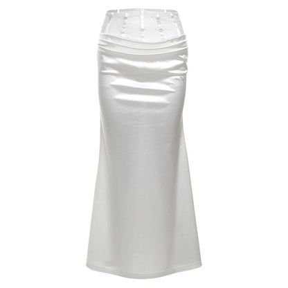 Cross-border 2025 style popular spring new women's clothing embroidered lace suspender solid color vest waist hip skirt