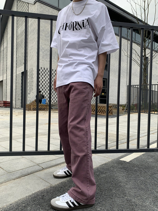 American high street niche hip-hop jeans men's summer new straight pants retro casual versatile pants