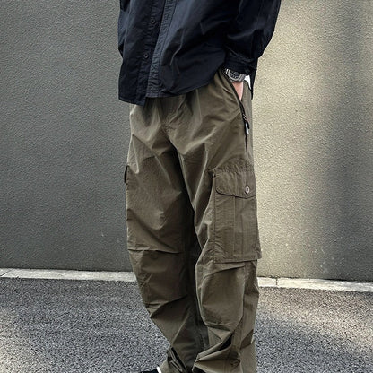 saferido guys clothing styles National Fashion Outdoor Functional Wind Speed Dry Overalls Men's Loose Straight Cityboy Large Pocket American Umbrella Pants