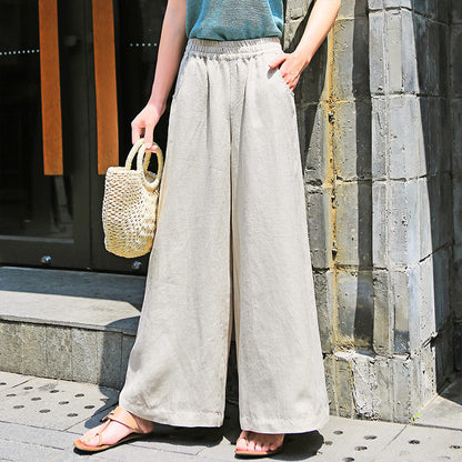 summer new temperament Popular wide-leg pants women's high waist thin pendant feeling loose casual versatile trousers