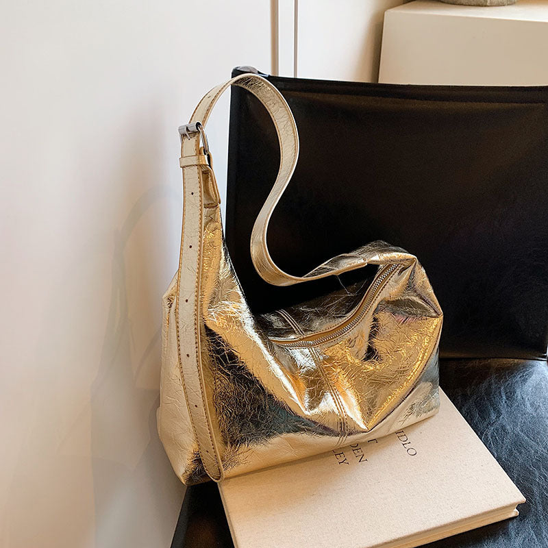 SAFERIDO 2025 Casual soft surface large-capacity bag women's popular new fashion commuter shoulder tote bag versatile messenger bucket bag