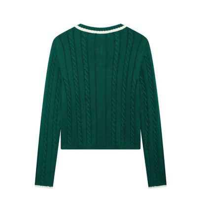 saferido      -shop classy outfits men Autumn and Winter New V-neck Short Twist Sweater Sweater Coat