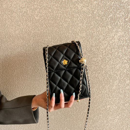 Cowhide versatile mobile phone bag women's popular new trendy chain bag 2023 niche design mini messenger bag women's summer