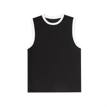 saferido non binary outfits American Retro Contrast Color Vest Loose Couple Sleeveless T-shirt Stacked Item Trendy Simple All-Match Top for Men