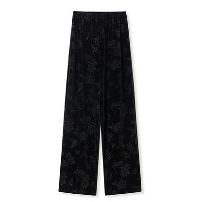 Guofeng new temperament loose wide-leg pants jacquard embroidery casual design straight-leg pants new Chinese trousers M9199