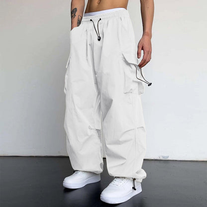 saferido starboy outfit 2024 Nylon Quick-Drying Overalls Men's Summer New American Parachute Pants High Waist Wide Leg Casual Drawstring