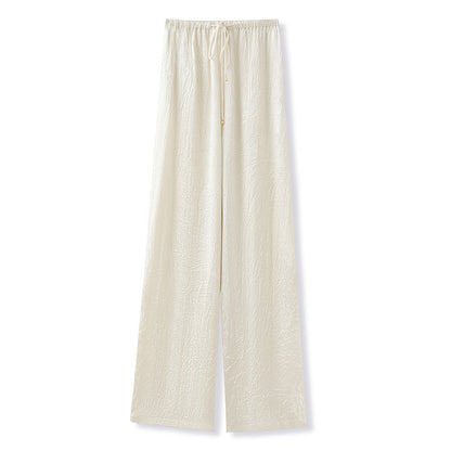 New new Chinese style light luxury simple solid color temperament casual pants loose and thin acetic acid trousers M5163