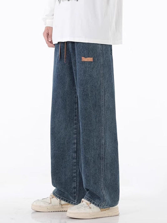 American fashion brand jeans men summer new loose straight casual pants trousers boys wide leg pants