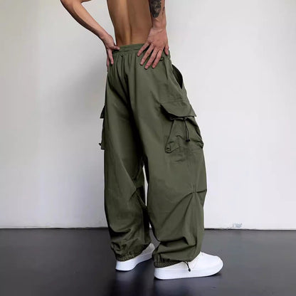 saferido starboy outfit 2024 Nylon Quick-Drying Overalls Men's Summer New American Parachute Pants High Waist Wide Leg Casual Drawstring