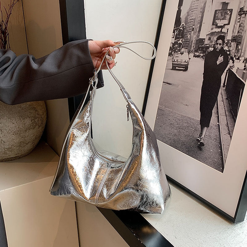 SAFERIDO 2025 Casual soft surface large-capacity bag women's popular new fashion commuter shoulder tote bag versatile messenger bucket bag