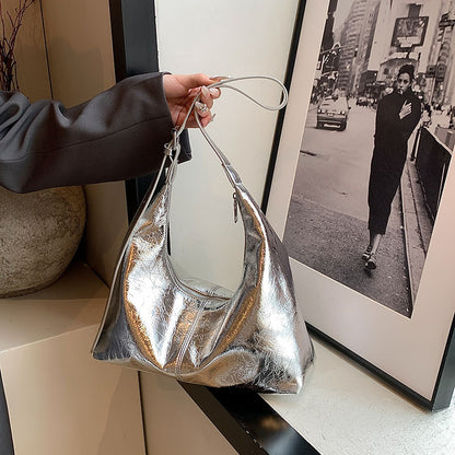 SAFERIDO 2025 Casual soft surface large-capacity bag women's popular new fashion commuter shoulder tote bag versatile messenger bucket bag