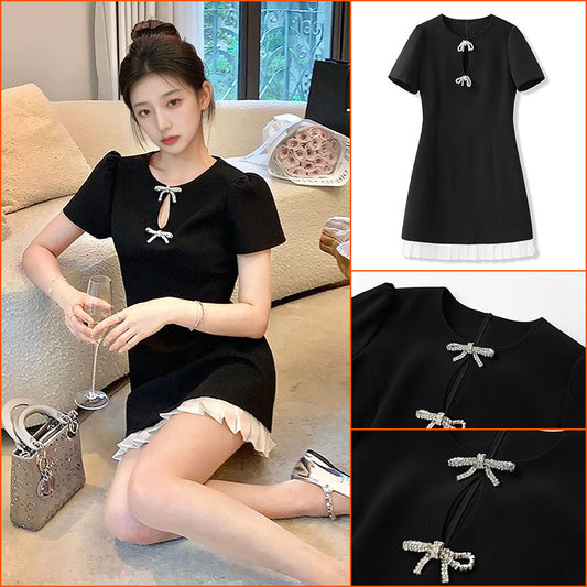 Summer New   Romantic Lotus Leaf Dress Light Luxury Temperament Celebrity Style Slim Skirt M5058