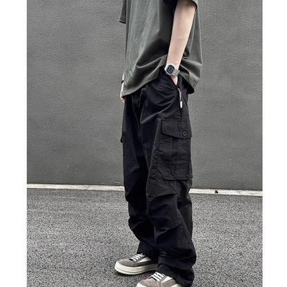 saferido guys clothing styles National Fashion Outdoor Functional Wind Speed Dry Overalls Men's Loose Straight Cityboy Large Pocket American Umbrella Pants