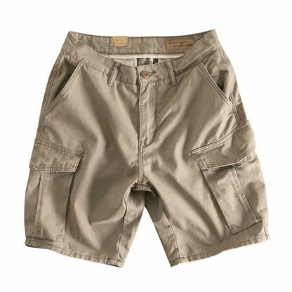saferido boy outfits Cotton Workwear American Casual Cropped Pants Men's Fit Straight Pants Trendy Breathable Color Multi-Pocket Shorts