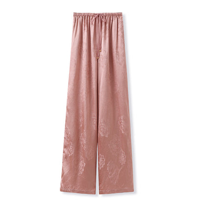 New new Chinese style light luxury simple solid color temperament casual pants loose and thin acetic acid trousers M5163