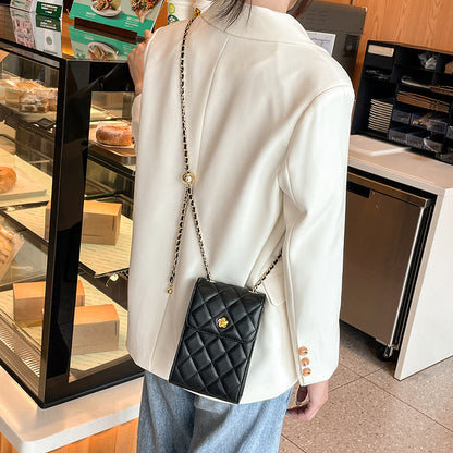 Cowhide versatile mobile phone bag women's popular new trendy chain bag 2023 niche design mini messenger bag women's summer