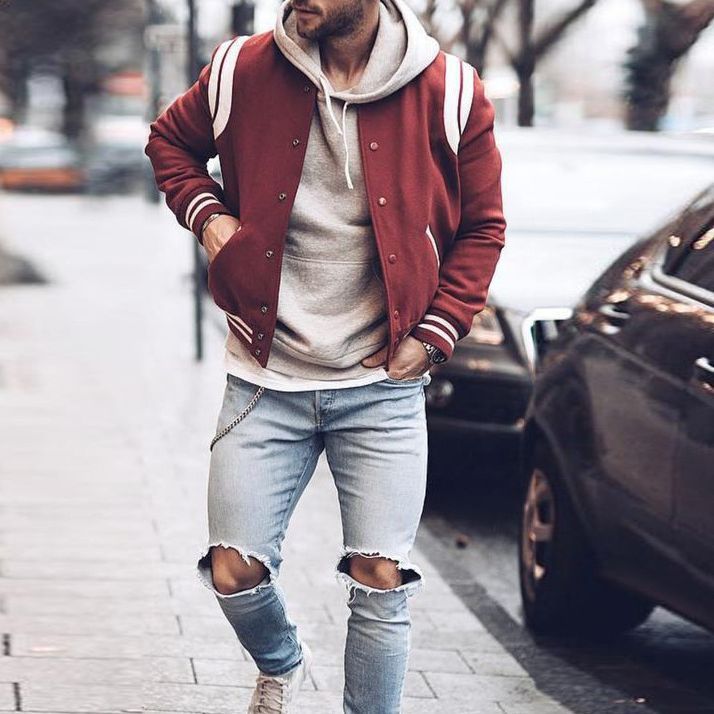 saferido      -shop bomber jacket Winter New Preppy Style Jacket Men's Casual Short Baseball Uniform Men's Jacket 03