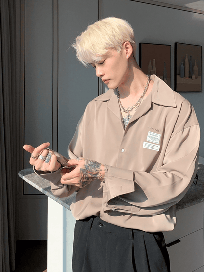 saferido [CUIBUJU] Korean loose casual drape shirt na1071