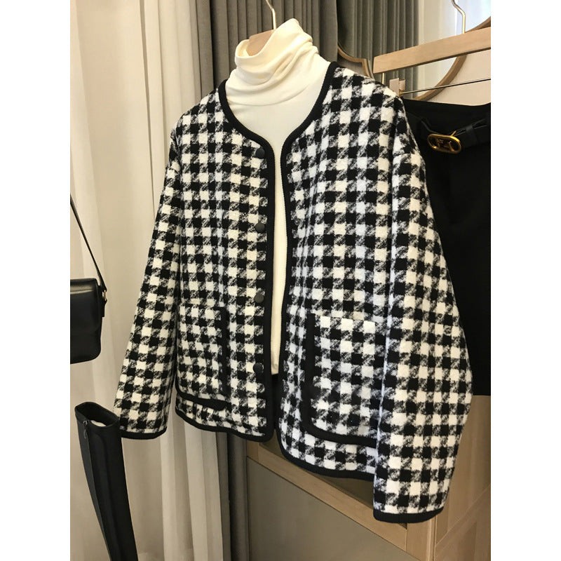 2025 Qiandongge wool small fragrant coat haute couture new  spring women's clothing short, tweed spring and autumn top