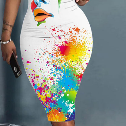 SAFERIDO 2025 black style hot girls,  explosive ins new sexy painted dress, a hairdresser women's clothing