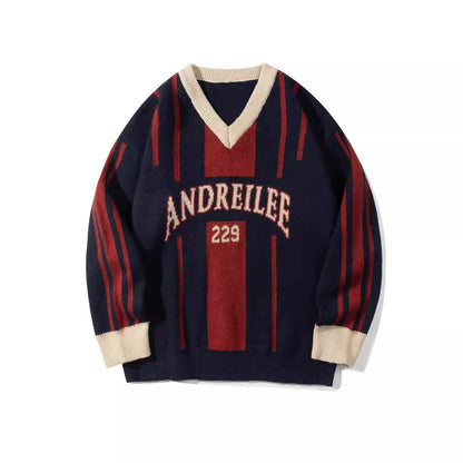saferido      -shop mens winter fashion Zichi Clothing Club  Autumn New American Color Matching Knitted Design Men and Women Couple All-Match Casual Sweater