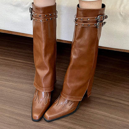 2025 Vintage babes! Maillard Brown Pants Boots Women's popular Fall But Knee-Long Boots