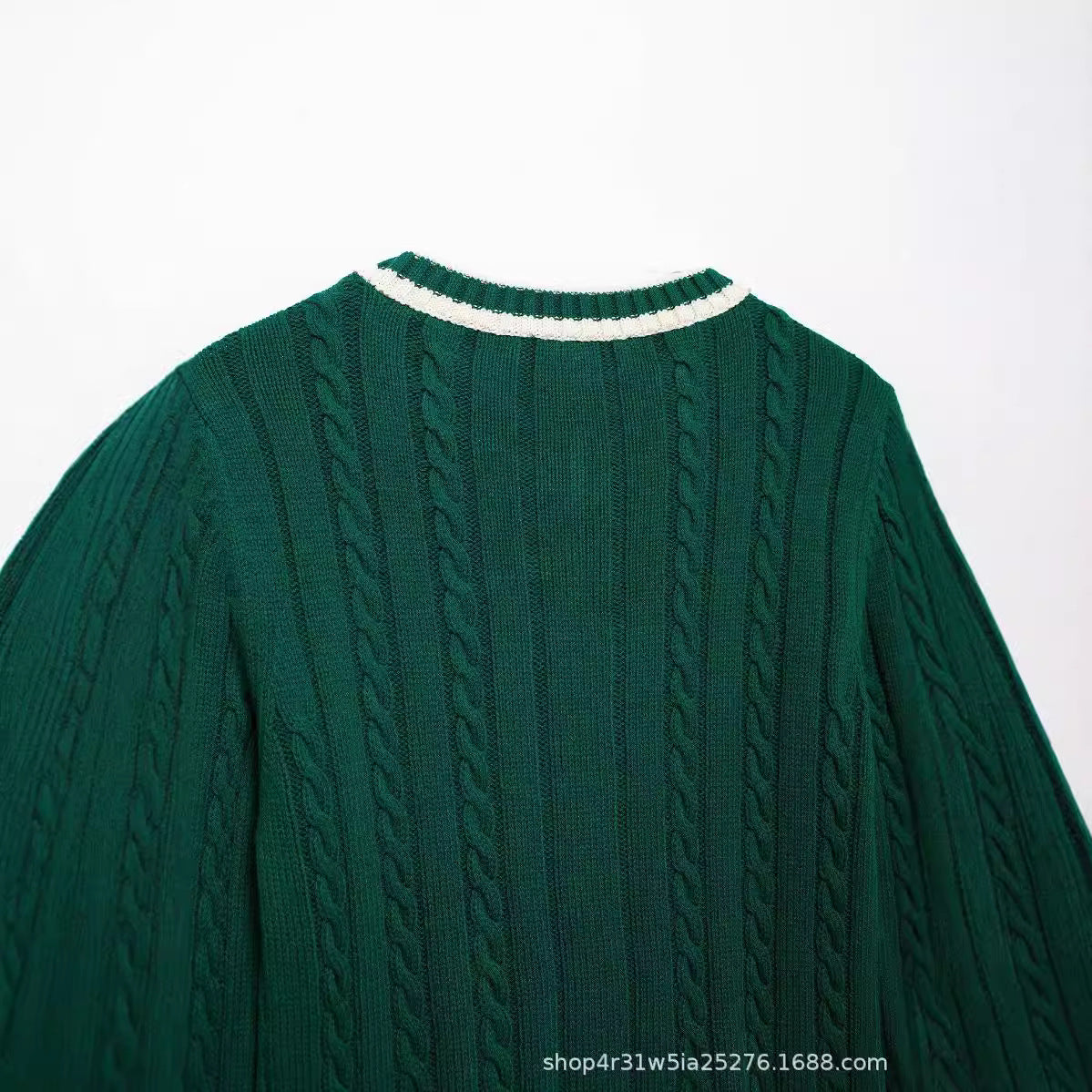saferido      -shop classy outfits men Autumn and Winter New V-neck Short Twist Sweater Sweater Coat