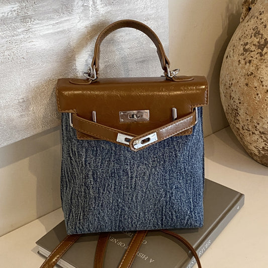 SAFERIDO 2025 Vintage college style backpack women's niche popular new fashion advanced texture student schoolbag small backpack