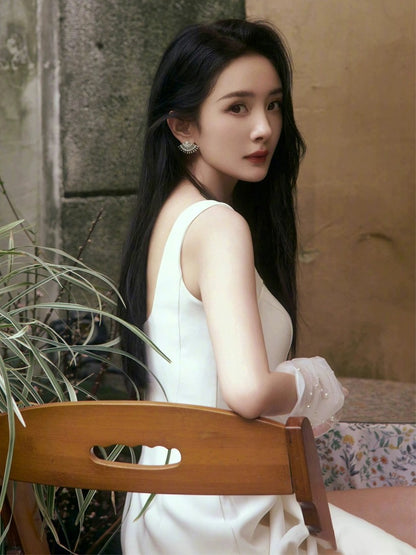 Satin light wedding dress, satin toast dress, bride's wedding dress, fashionable and atmospheric square collar, simple  style style