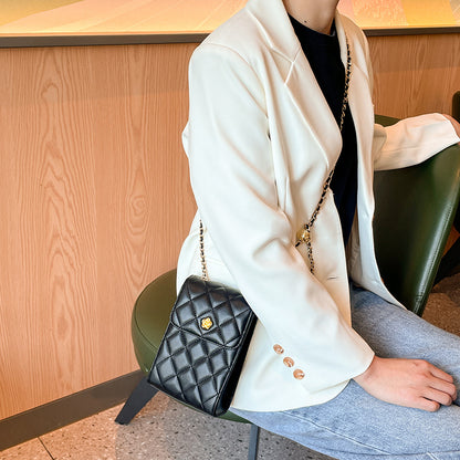 Cowhide versatile mobile phone bag women's popular new trendy chain bag 2023 niche design mini messenger bag women's summer