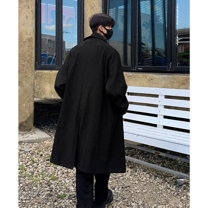 saferido hipster Spring and Autumn Korean Style Windbreaker Men's Handsome All-Match Mid-Length Windbreaker Hong Kong Style Trendy High-Grade Thickened Coat