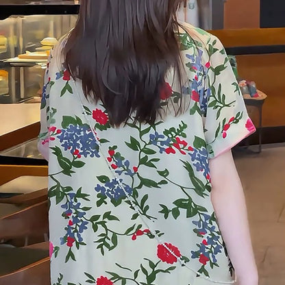 New Chinese style light national style burnt mulberry silk dress summer new temperament loose design short skirt M3113