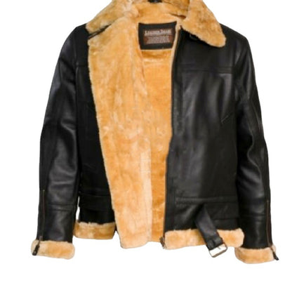 2025 winter New new fit belt lapel casual zipper men's fur jacket
