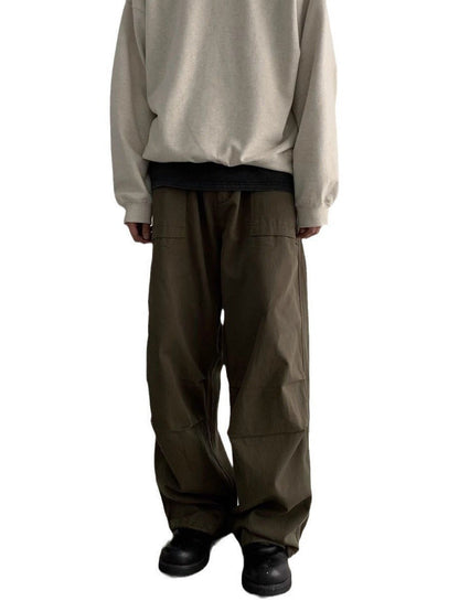 Japanese retro loose American overalls men's spring and autumn new silhouette straight paratrooper casual versatile long pants