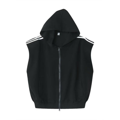 Men's high-end wear suit American style padded shoulder vest sleeveless sweater casual sports spring wear a complete set