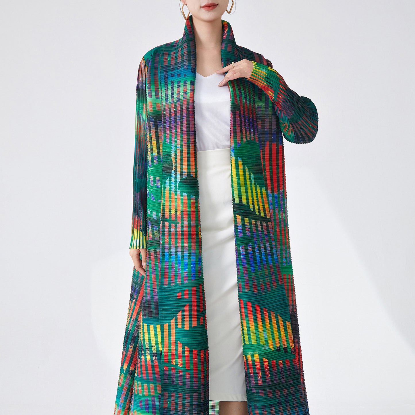 2025 Hot trade Middle East women's robe Muslim Arab robe women's print lace-up loose temperament skirt jacket