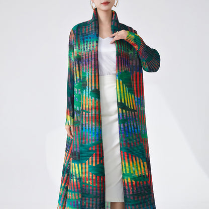2025 Hot trade Middle East women's robe Muslim Arab robe women's print lace-up loose temperament skirt jacket