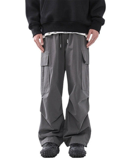 High street fashion brand paratrooper overalls men autumn and winter new retro straight loose casual versatile pants