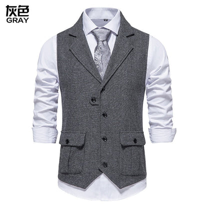 Men's Brown Vest Suit Vest Single breasted Designer Brand Sleeveless Formal Coat Top Adult Dress Tuxedo