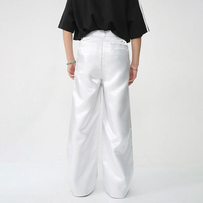 Male Casual Suit Pants Trendy Solid Color Loose Staright Trousers High Street New Fashion Men's Clothing New