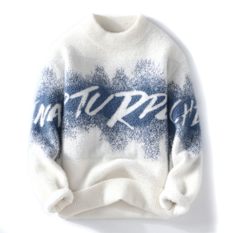Sweaters men autumn new style mens Letter pattern warm sweater men youth style sweaters spring Men's wool pullovers M-3XL