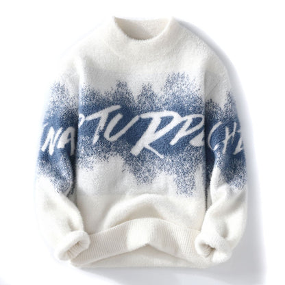 Sweaters men autumn new style mens Letter pattern warm sweater men youth style sweaters spring Men's wool pullovers M-3XL