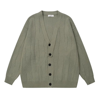 saferido Knit Cardigan Male Korean Style Sweater Coat Men Old Money Autumn Winter Loose Casual Men's Long Sleeve Streetwear